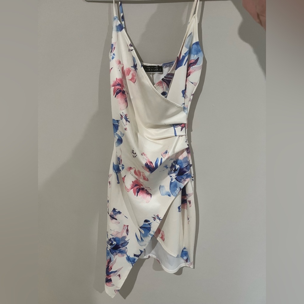 White and floral dress